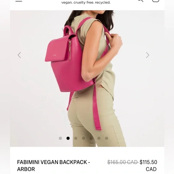 Matt & Nat Fabimini dark rose Vegan Leather Backpack - Picture 3 of 10